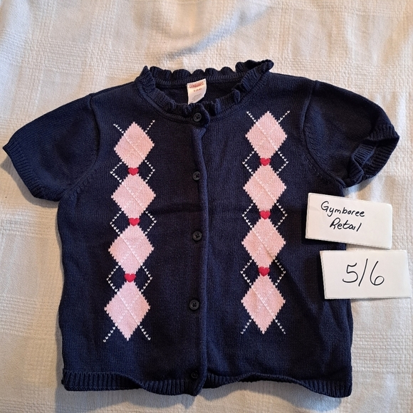 Gymboree girls size small or 5/6 button up knit shirt sweater - Picture 1 of 3